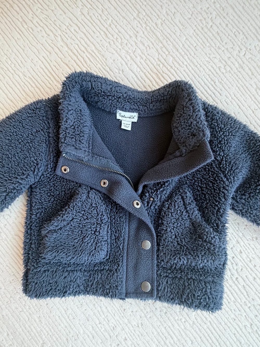 Splendid Cozy Sherpa Jacket in Charcoal - 12-18mo